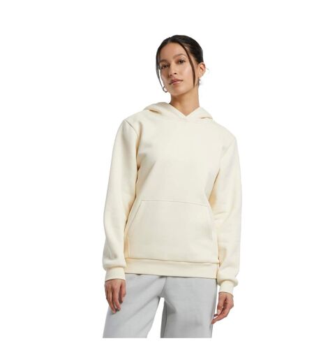 Womens/ladies Plain Fluffy Hoodie White Sand Build Your Brand