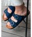 Isotoner Sandales femme semelle intérieure cuir patch talon confort everywear-2