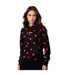 Sweat À Capuche Motif/style Cœur Femme Noir Hype-2