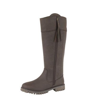 Woodland Womens/Ladies Bailey Waxy Leather Country Boot (Dark Brown) - UTDF1815
