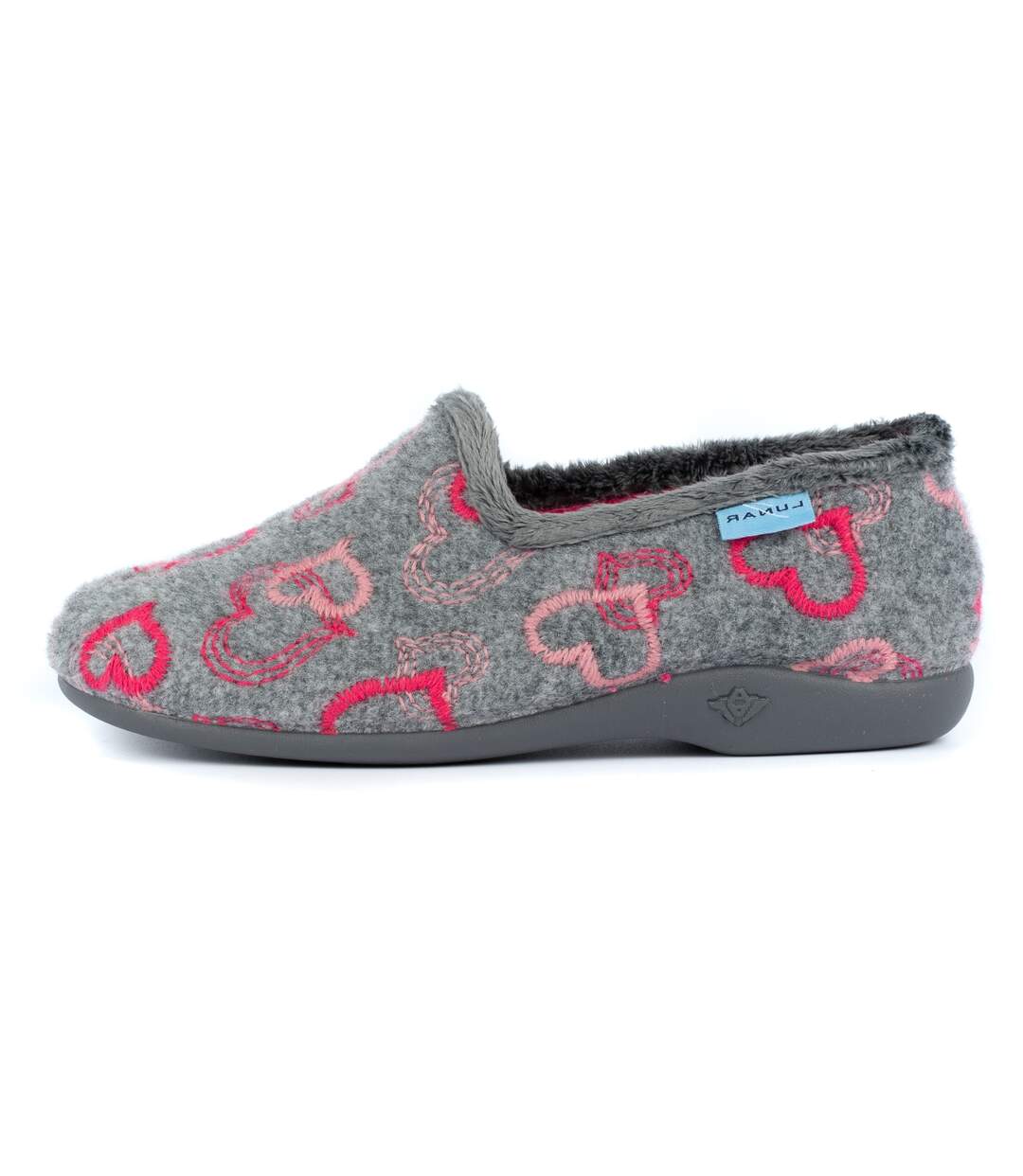 Chaussons jolly femme gris / rose Lunar-2