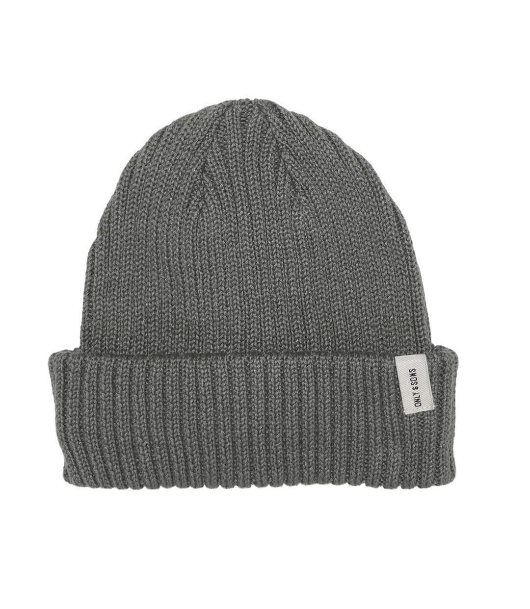 Bonnet gris homme  only & sons beanie-1