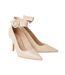 Womens/ladies chantelle ankle strap stiletto heel court shoes beige Faith