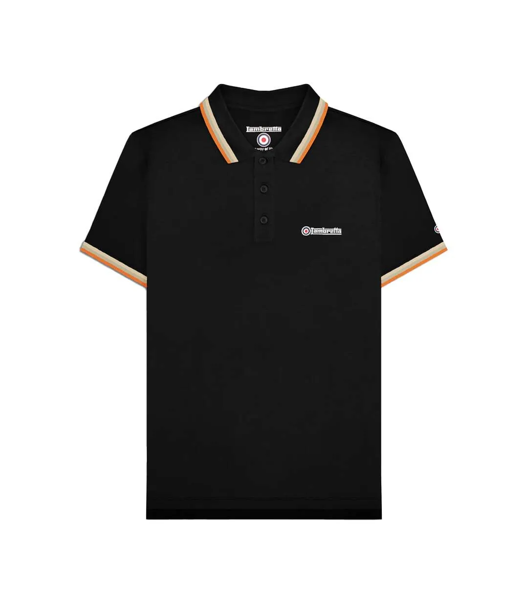 Polo Homme Noir Beige Gris Marron Clair Orange Lambretta-2