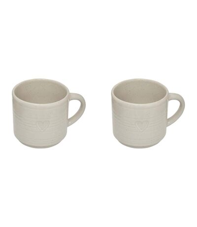 Lot de 2 Mugs en Céramique Adèle 42cl Blanc