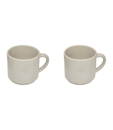 Lot de 2 Mugs en Céramique Adèle 42cl Blanc