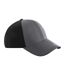 Casquette De Baseball Motif/style Détail Contrasté Club Gris Foncé Noir Beechfield-1