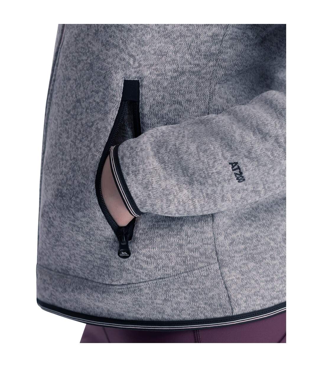 Womens/ladies Toddy At200 Fleece Jacket Grey Marl Trespass-4