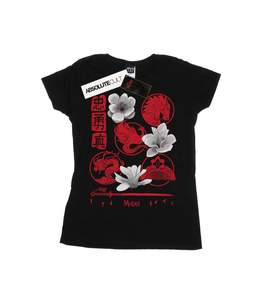 Disney T-shirt en coton Femmes/Ladies Mulan Movie Icons (Noir) - UTBI30699-1