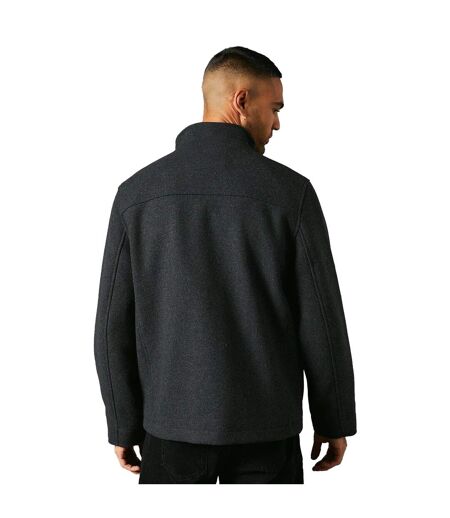 Mens wool blend 4 pockets jacket charcoal Maine