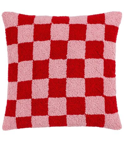 Yarrow faux mohair checked cushion cover 45cm x 45cm red Yard