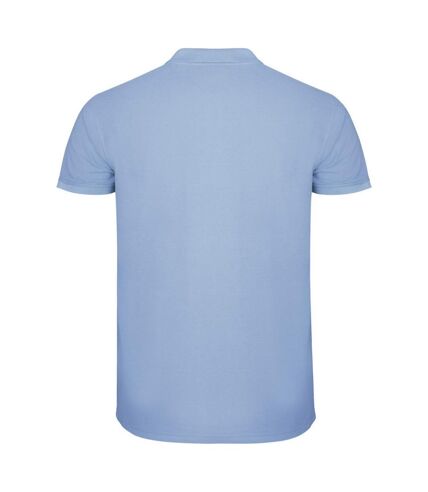 Mens star short-sleeved polo shirt sky blue Roly