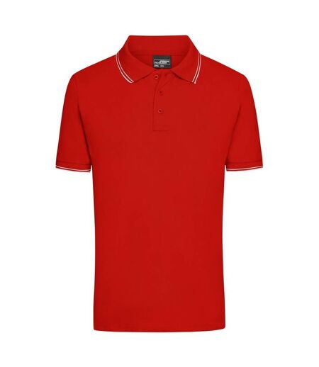 Polo Homme Rouge Blanc James And Nicholson