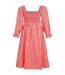 Robe Mi-longue Manches Longues Motif/style À Carreaux Femme Rouge Blanc Miso-1