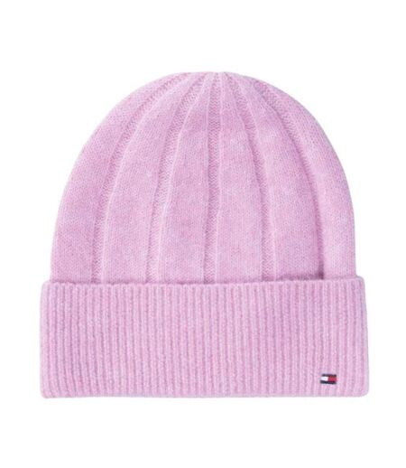 Bonnet rose femme tommy hilfiger flag fluffy