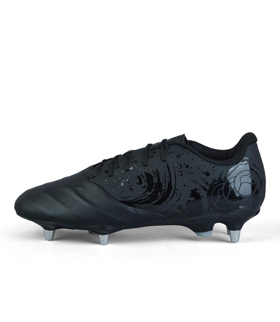 Unisex adult phoenix genesis pro leather soft ground rugby boots black/silver Canterbury-1