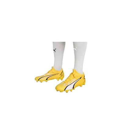Chaussures De Foot Ultra Match Adulte Jaune Vif Noir Blanc Puma