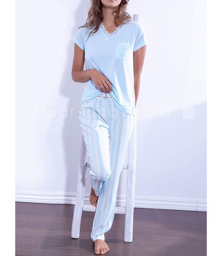 Tenue d'intérieur pyjama pantalon t-shirt Classic Stripes bleu Admas
