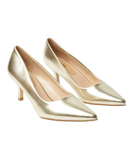 Womens/ladies bailey pointed stiletto heel court shoes gold Dorothy Perkins