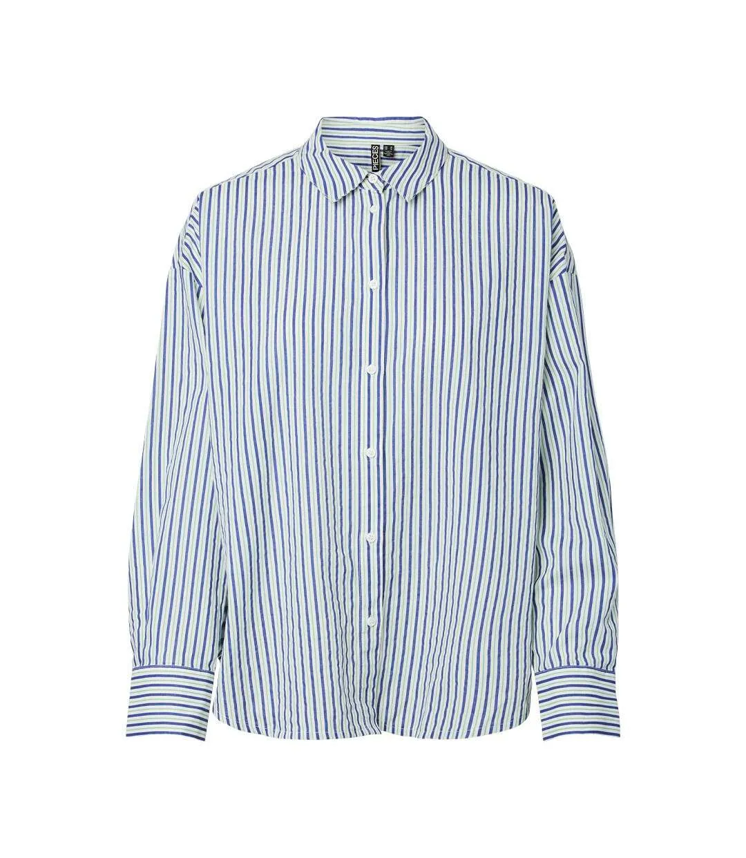 Chemise blanche/bleu femme pieces javier-1