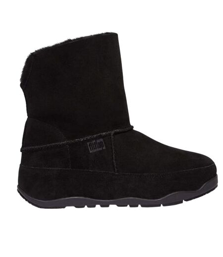 Womens/ladies original mukluk shorty leather ankle boots black Fit Flop
