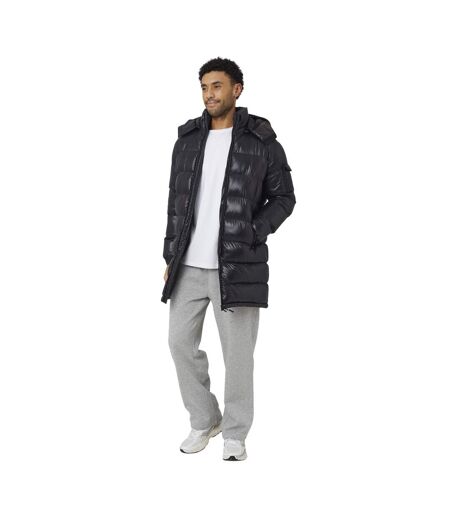 Mens Nylon Funnel Neck Padded Jacket Black Brave Soul