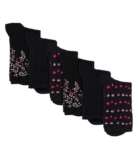 Sock Snob - 6 Paires Chaussettes Femme Fleuries en Coton Douces et Confortables