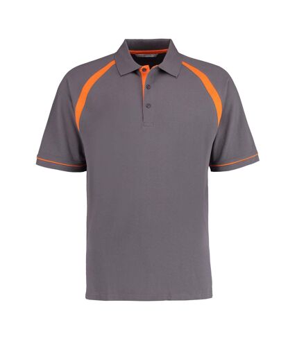 Kustom Kit Mens Oak Hill Piqué Polo Shirt (Charcoal/Orange)