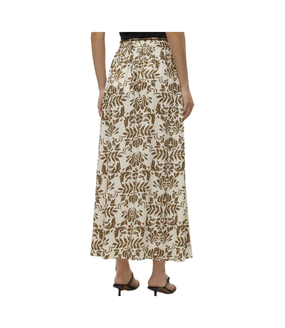 Jupe ecru/kaki femme vero moda imma-2