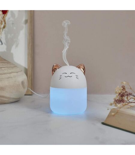 Diffuseur de Parfum LED Chat 200ml Blanc