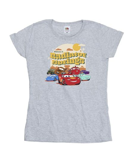 Disney - T-shirt CARS RADIATOR SPRINGS GROUP - Femme (Gris chiné) - UTBI14028