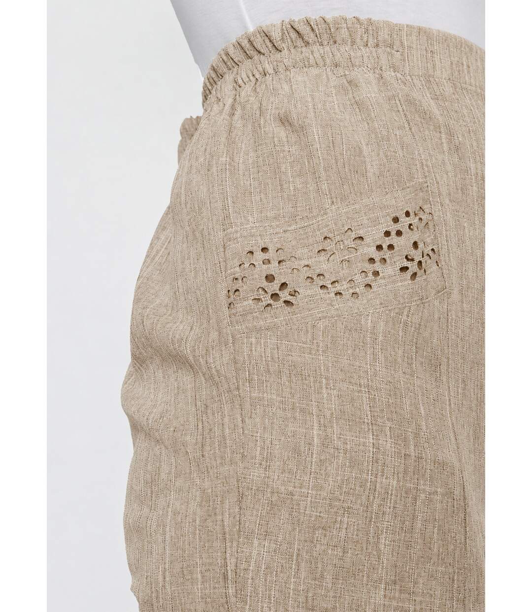 Pantalon ceinture élastiquée ajouré-4