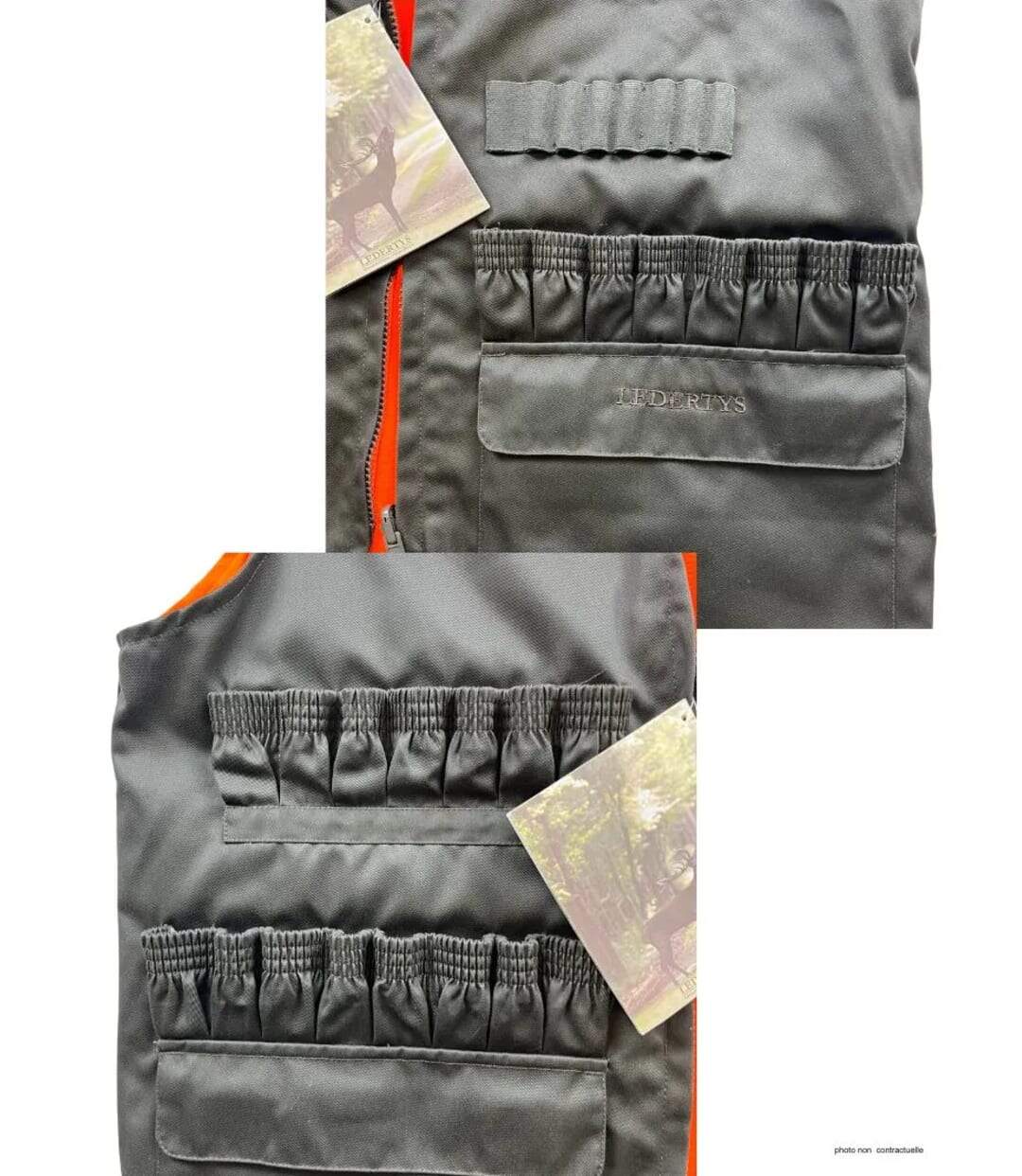 LEDERTYS DUO — Gilet sans manches kaki & orange : réversibilité et sécurité en chasse-4
