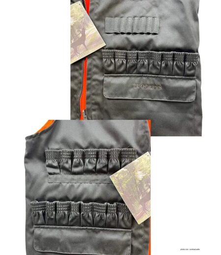 LEDERTYS DUO — Gilet sans manches kaki & orange : réversibilité et sécurité en chasse