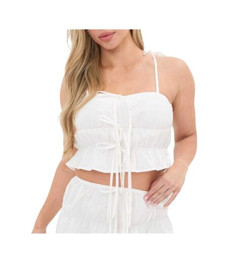 Haut Court Motif/style Ruché Femme Blanc I Saw It First