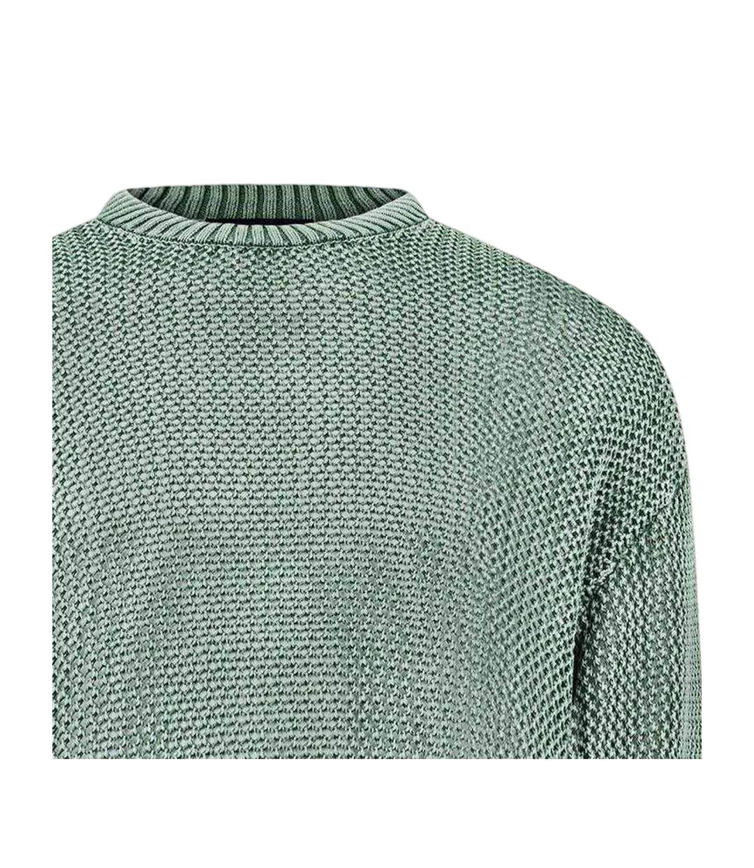 Mens Knitted Lightweight Jumper Forest Green Represent-3