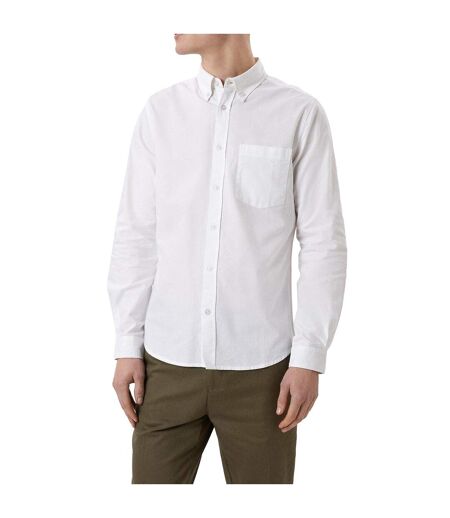 Mens Chest Pocket Long-sleeved Formal Shirt White Burton