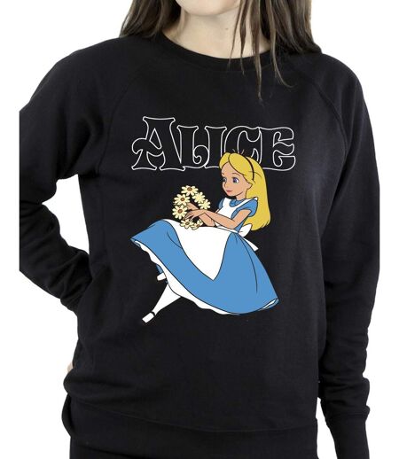 Disney - Sweat ALICE IN WONDERLAND FLOWERS - Femme (Noir) - UTBI5652