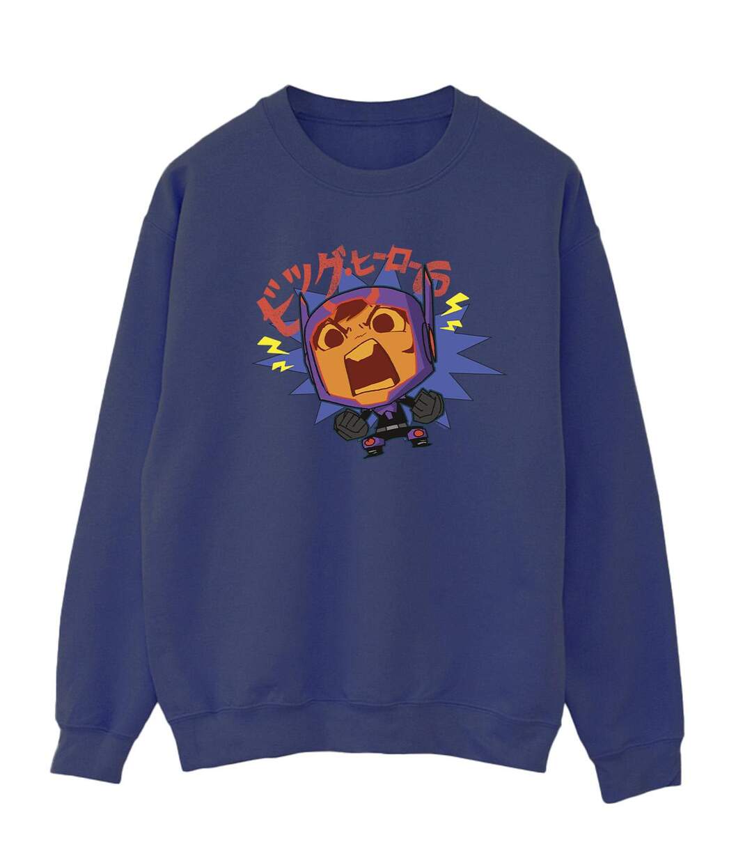 Disney Sweatshirt Big Hero 6 Baymax Hiro Angry Manga Femme/Femme (Bleu marine) - UTBI11724-1