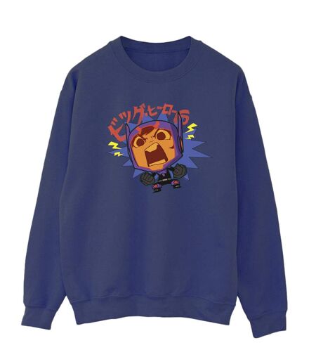Disney Sweatshirt Big Hero 6 Baymax Hiro Angry Manga Femme/Femme (Bleu marine) - UTBI11724