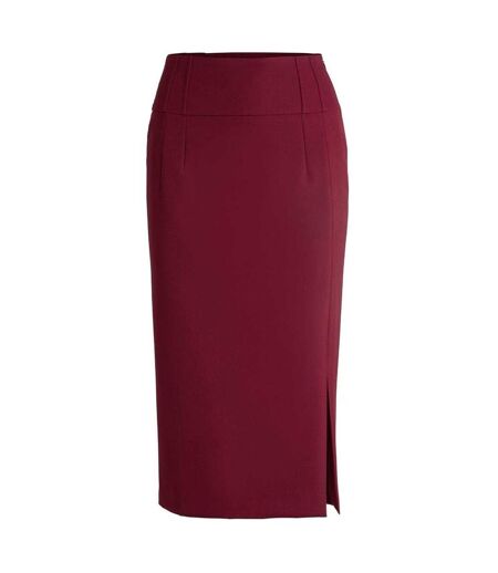 Womens/ladies Vizena Pencil Skirt Dark Red Boss