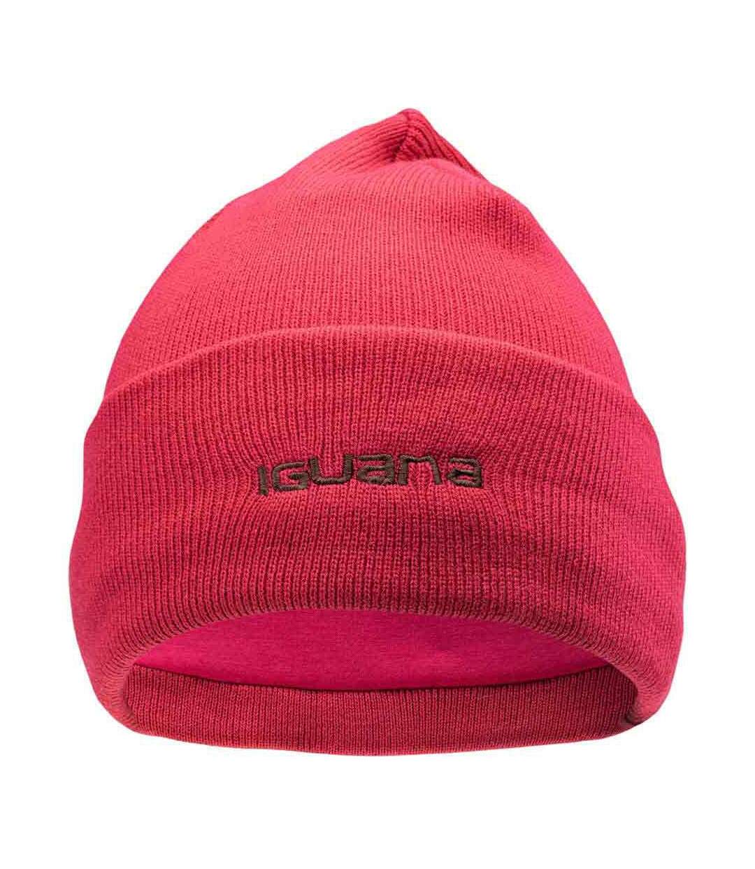 Womens/ladies lea ribbed winter hat ambil red Iguana