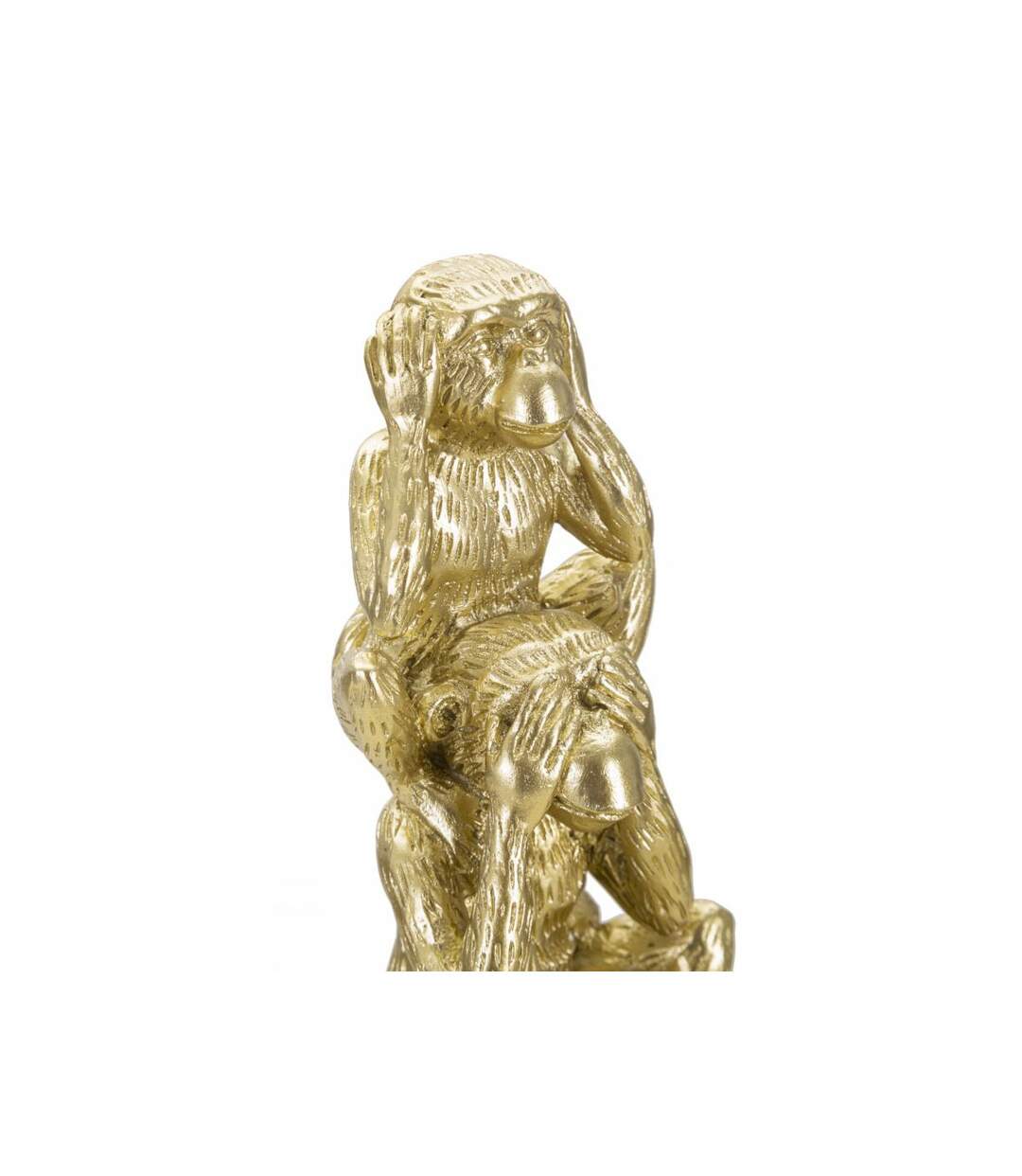 Statuette Déco Pyramide 3 Singes 30cm Or-3