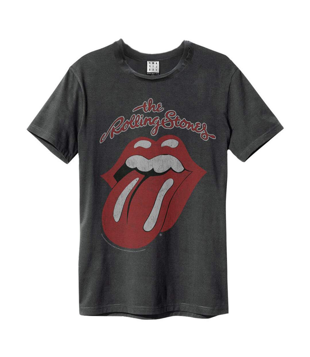 Unisex Adult Vintage Tongue The Rolling Stones T-shirt Charcoal Amplified-1