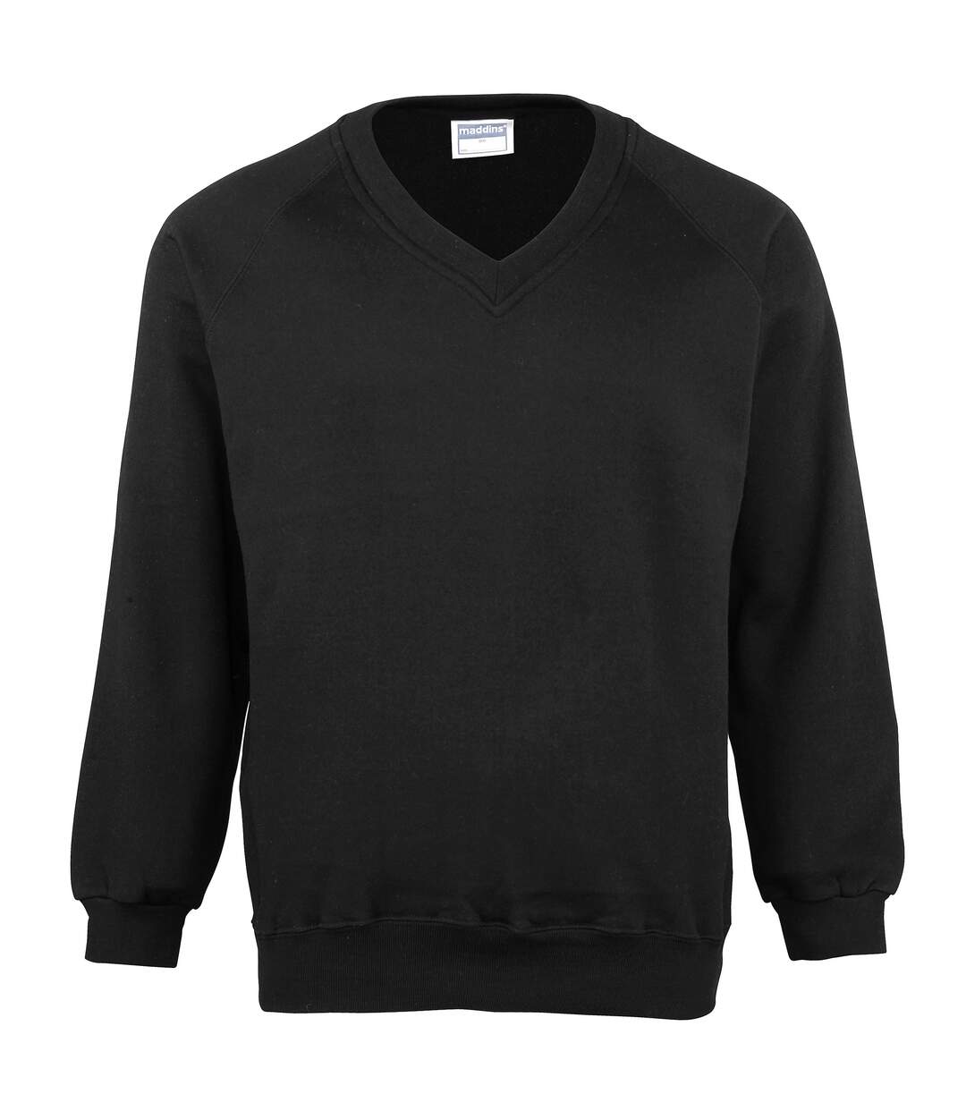 Sweatshirt avec col en v homme noir Maddins