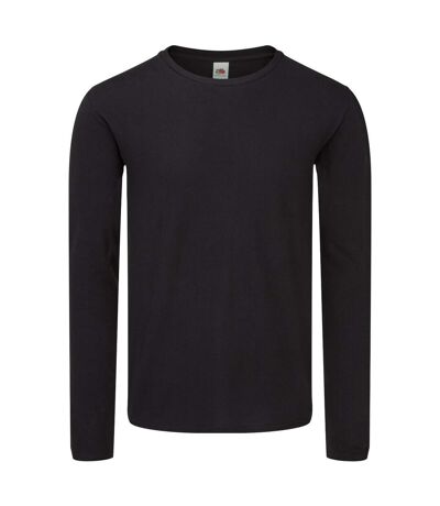 T-shirt Manches Longues Iconic Homme Noir Fruit Of The Loom