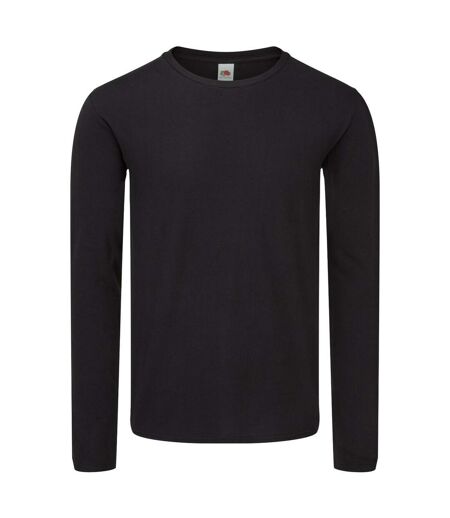 T-shirt Manches Longues Iconic Homme Noir Fruit Of The Loom