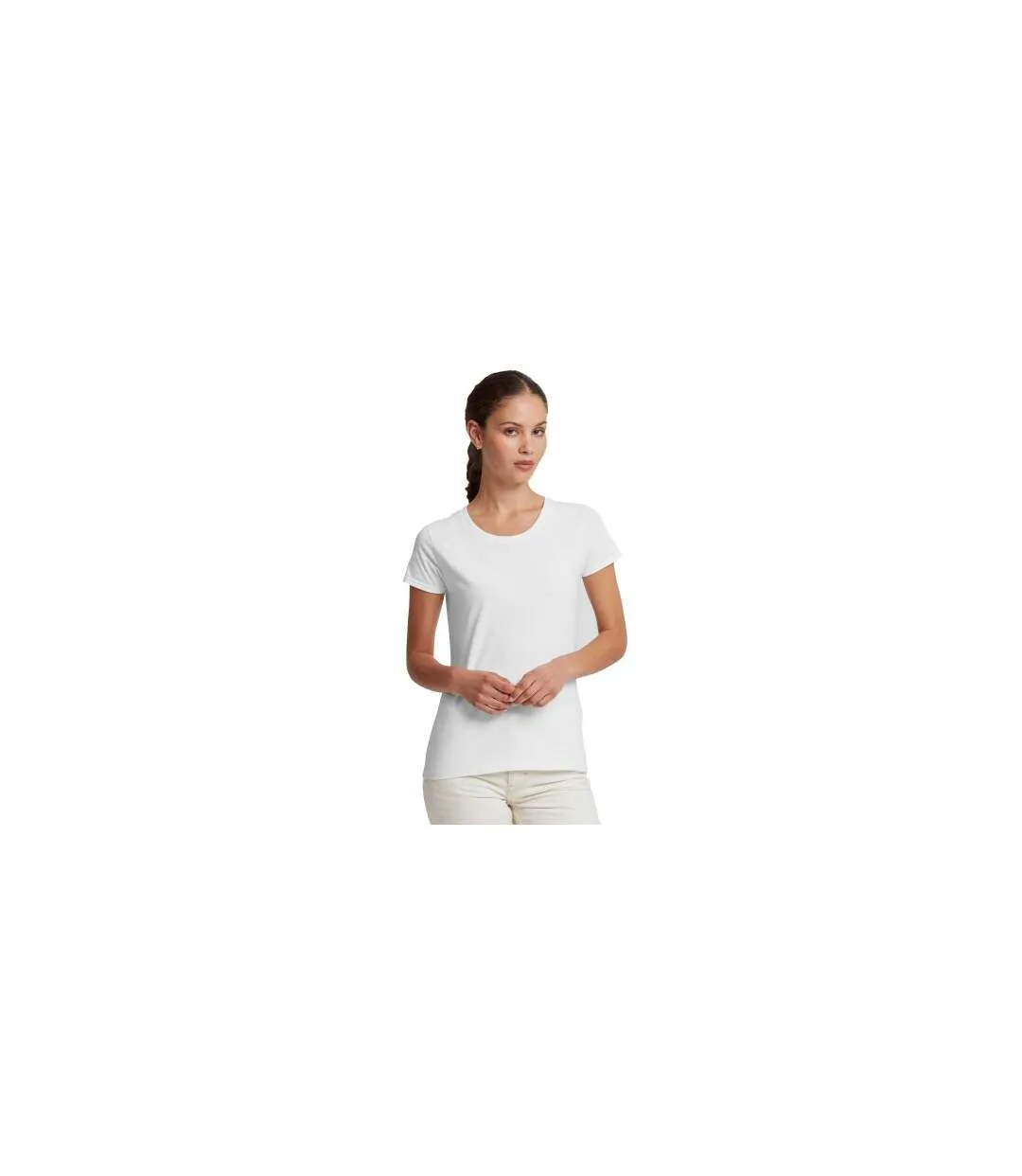 Womens/ladies Authentic Classic T-shirt White Russell-1