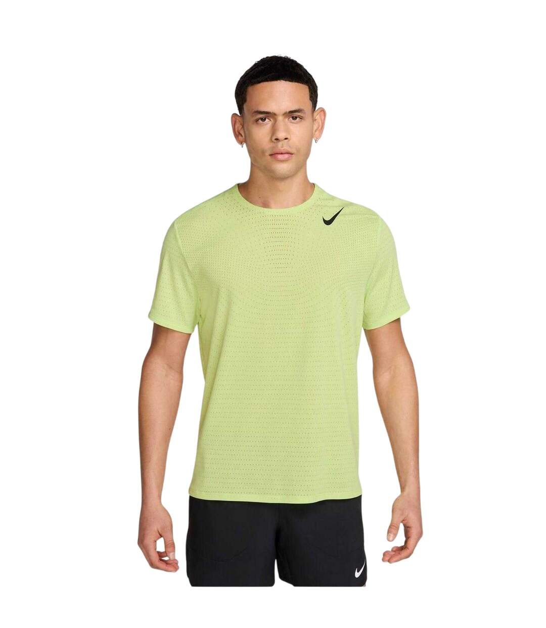 Haut Motif/style Swoosh Aeroswift Homme Citron Noir Nike-1