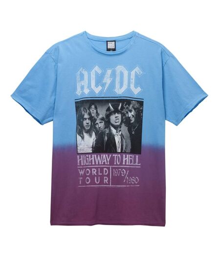 Womens/ladies highway to hell ac/dc t-shirt blue/purple Amplified